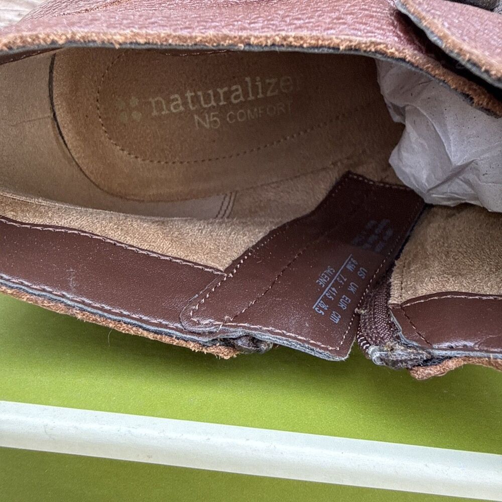 NEW Naturalizer Salene leather ankle boots womens 9.5 Classy Zip Comfort Western - Picture 6 of 8